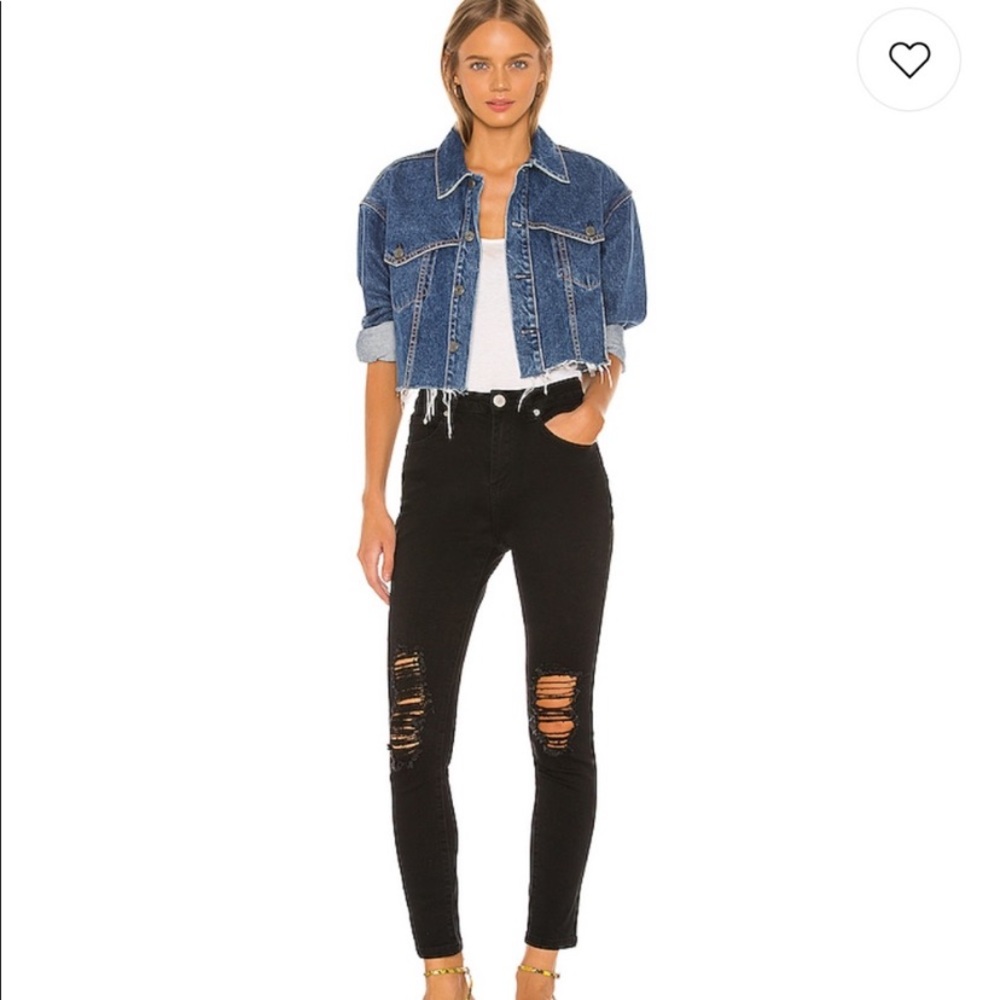 Distressed black jeans